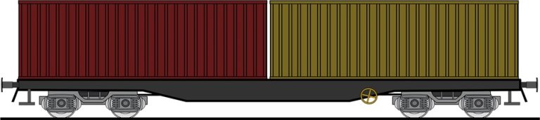 Drawing of Rail freight wagons